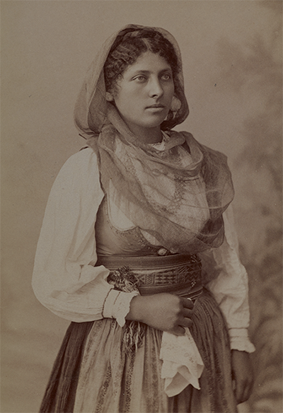 A portrait of a woman from Corfu circa 1890