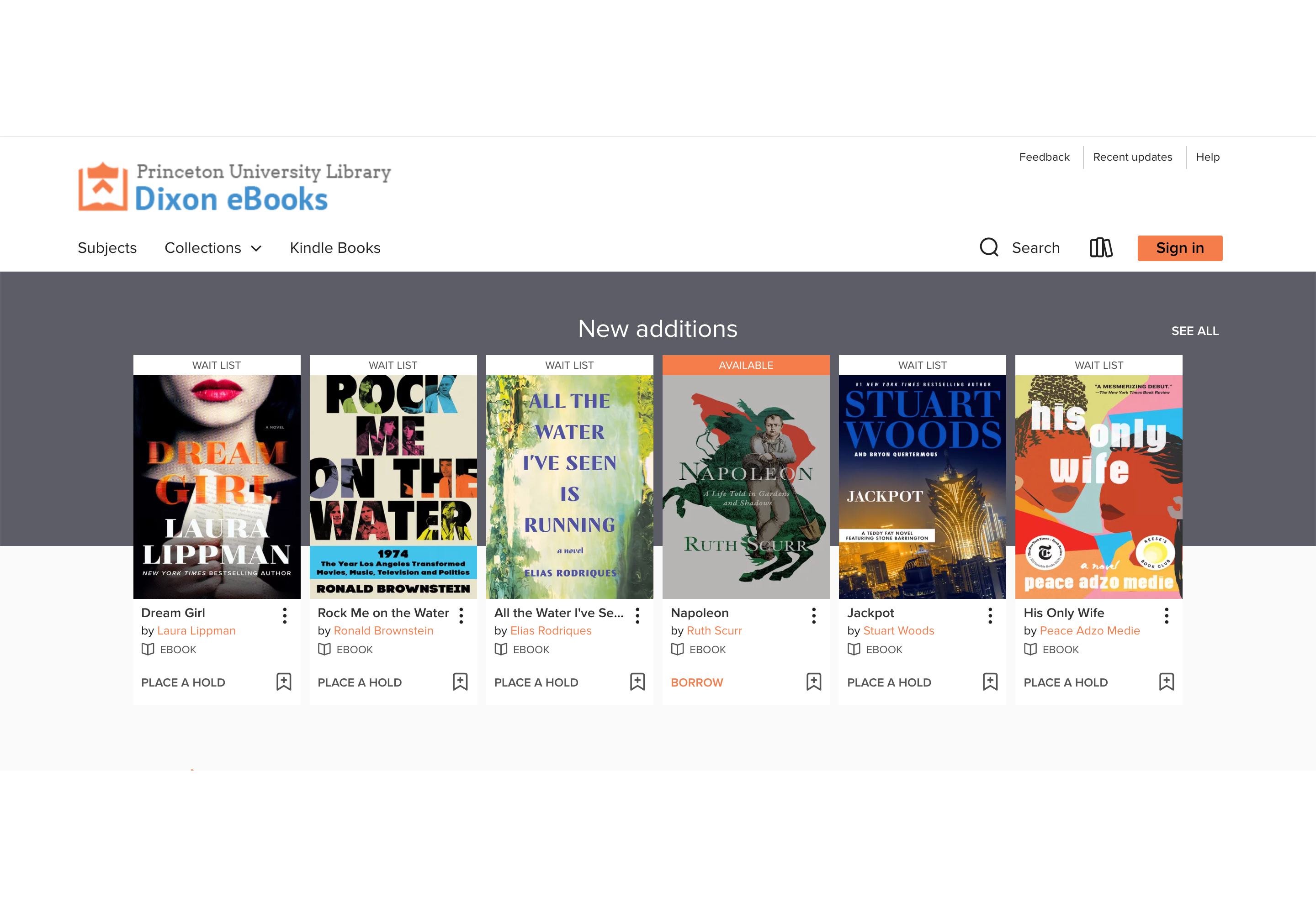 Homepage for the Dixon E-Books site