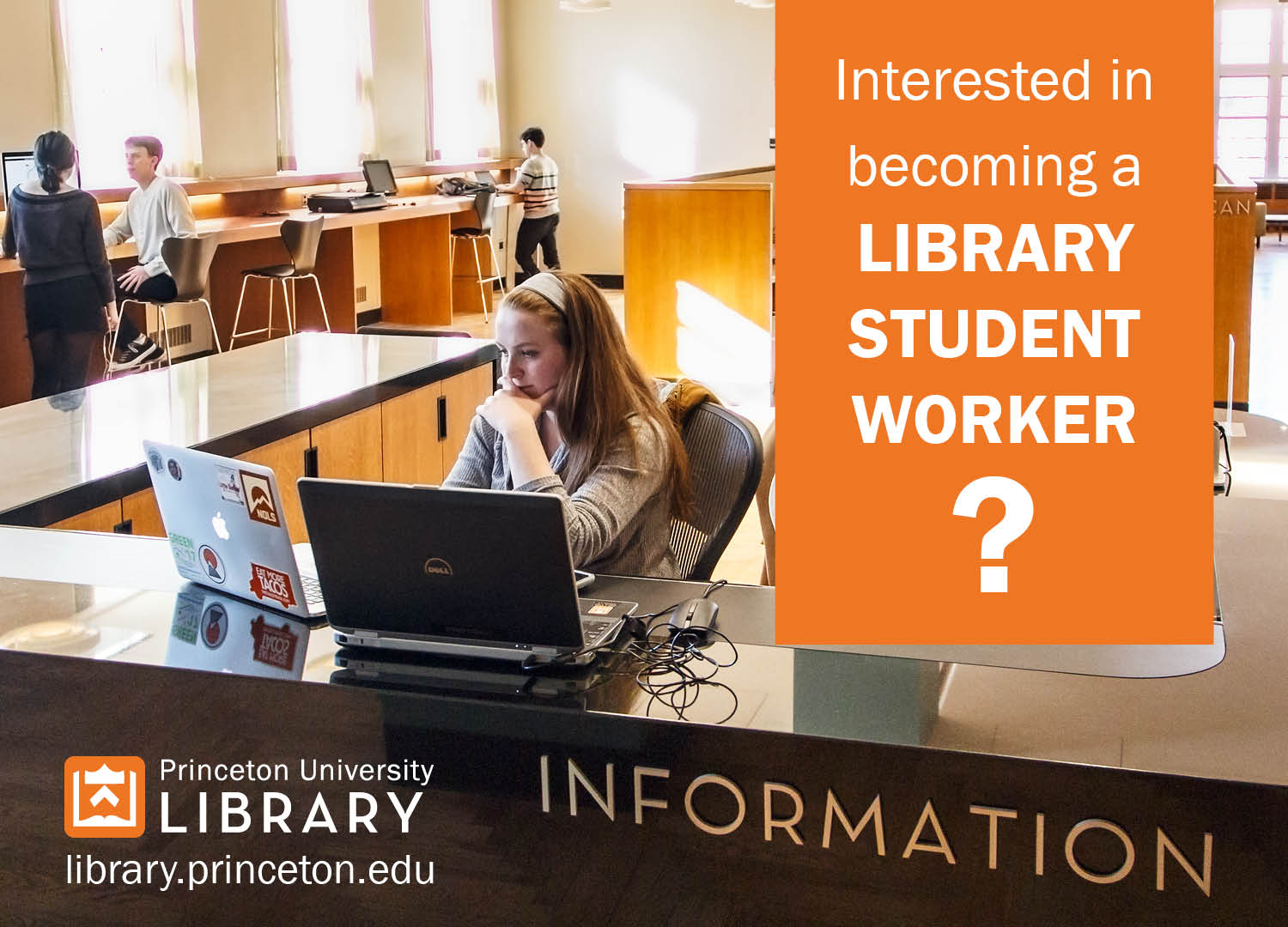 student worker, work at Library