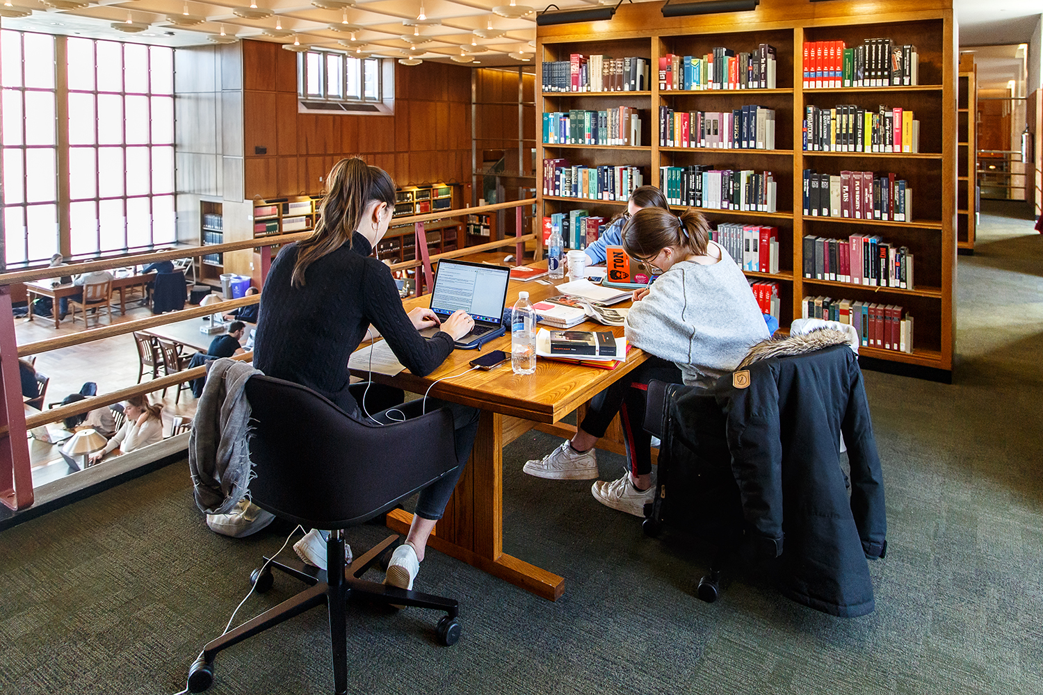 Students studying in Firestone Library's Trustee Reading Room. Photo credit Shelley Szwast.