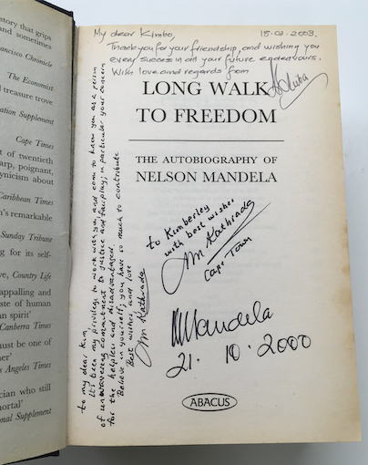 Signed autobiography of Nelson Mandela