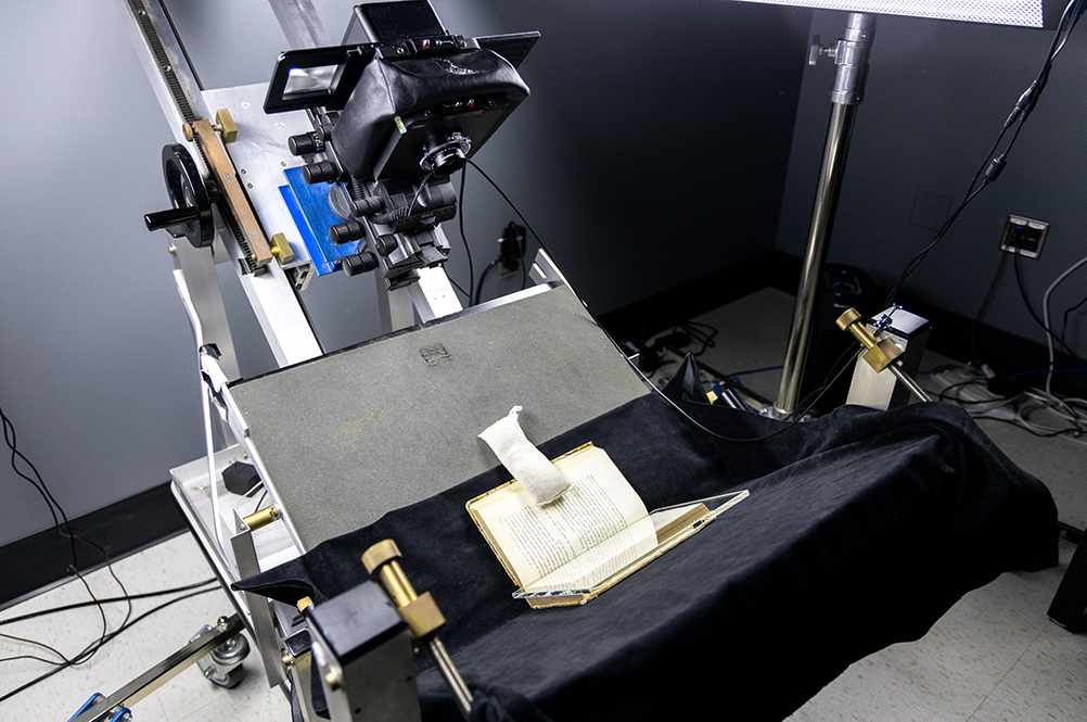 The digital imaging studio's camera set up