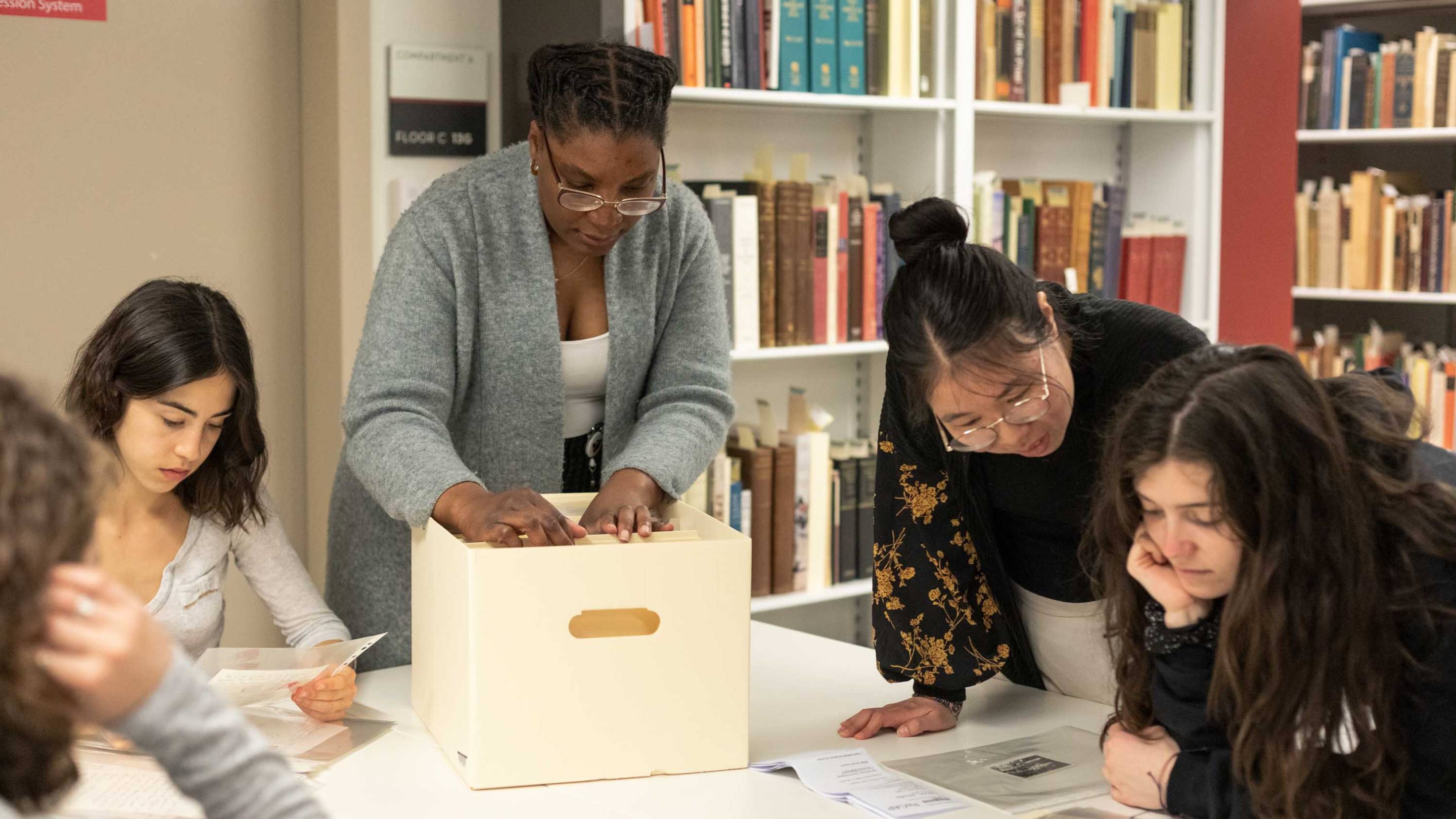 Students engage in archival research with the René Char Papers at Princeton University Library.