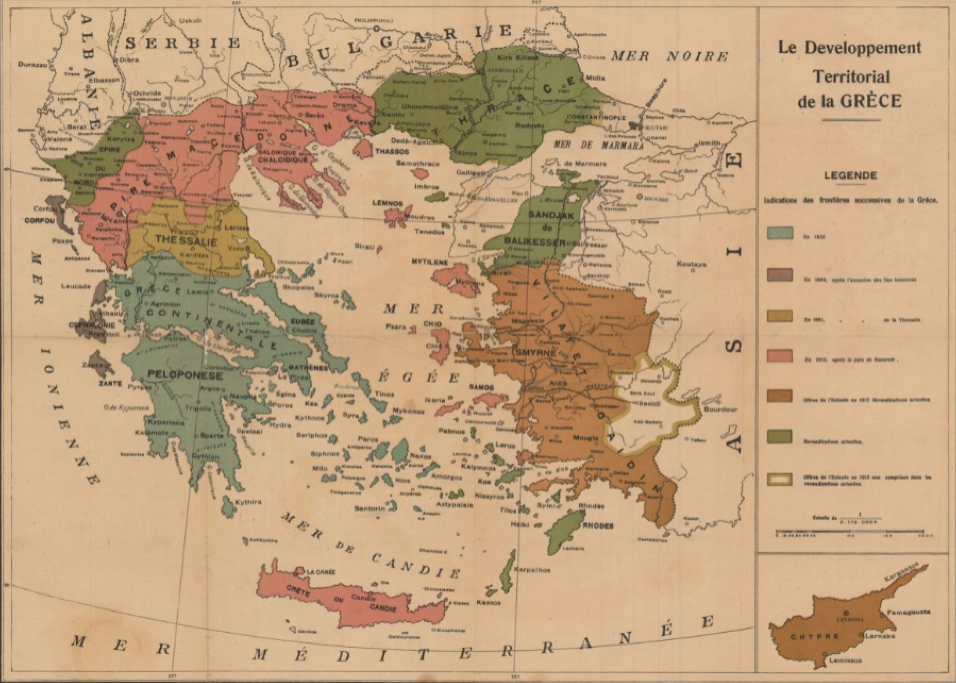 Le Developpement territorial de la Grèce, 1915?