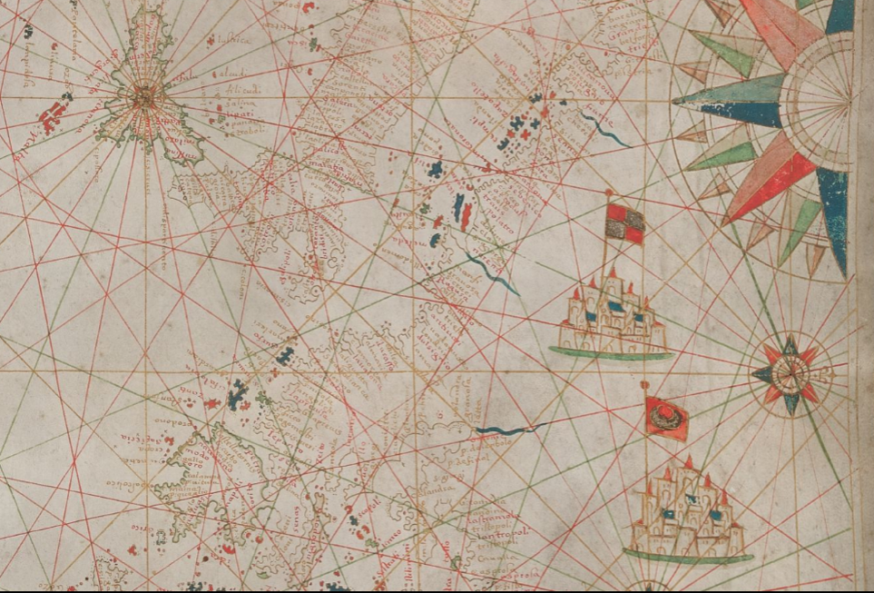 Portolan chart of the Mediterranean Sea, 1640