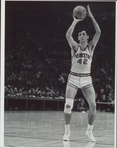 Bill Bradley playing basketball on the Princeton team