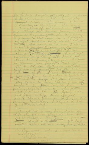 Page from manuscript draft of Beloved by Toni Morrison