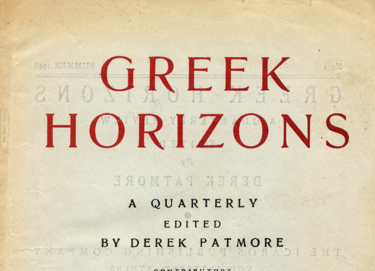 Cover of "Greek Horizons" by Derek Patmore