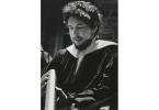 Image of Bob Dylan at Princeton University commencement from University Archives