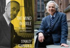Side-by-side photos of Stanley Corngold and his book "The Mind in Exile"