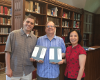 East Asian staff with recently published catalog