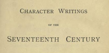Detail from title page: Character Writings of the Seventeenth Century by H Morley 1891