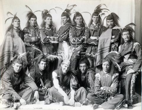 Some of the cast of “Po-ca-hon-tas,” 1891. Triangle Club Records (AC122), Box 93.