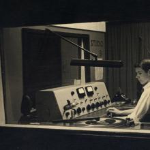 Photo of host in radio station